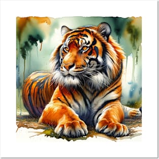 Whisper of the Wild: Striking Tiger Watercolor Posters and Art